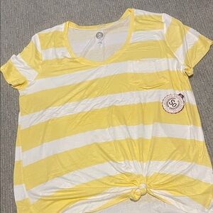 SO Yellow and White Striped Tee